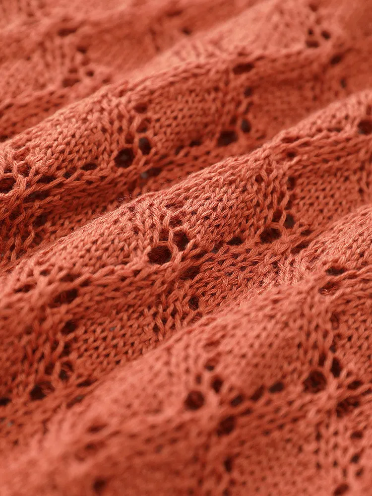 Solid Hollow Out Ties Front Elastic Cuffs Cardigan sold by Bloomchic product image thumbnail 5