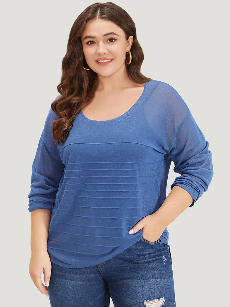 Solid High Low Hem Drop Shoulder Split Side Pullover sold by Bloomchic product image thumbnail 3