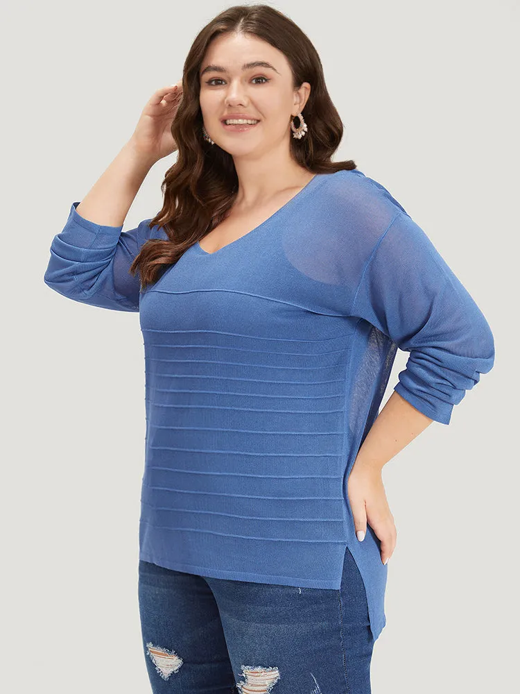 Solid High Low Hem Drop Shoulder Split Side Pullover sold by Bloomchic product image thumbnail 4