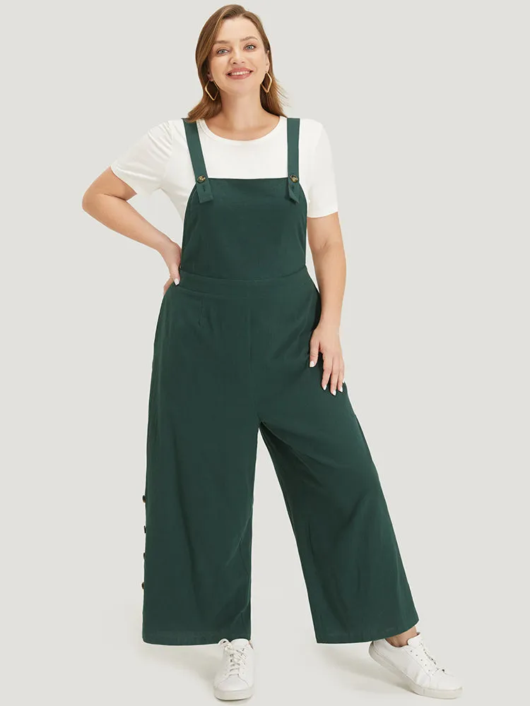 Solid Button Detail Pocket Adjustable Straps Cami Jumpsuit sold by Bloomchic product image thumbnail 2