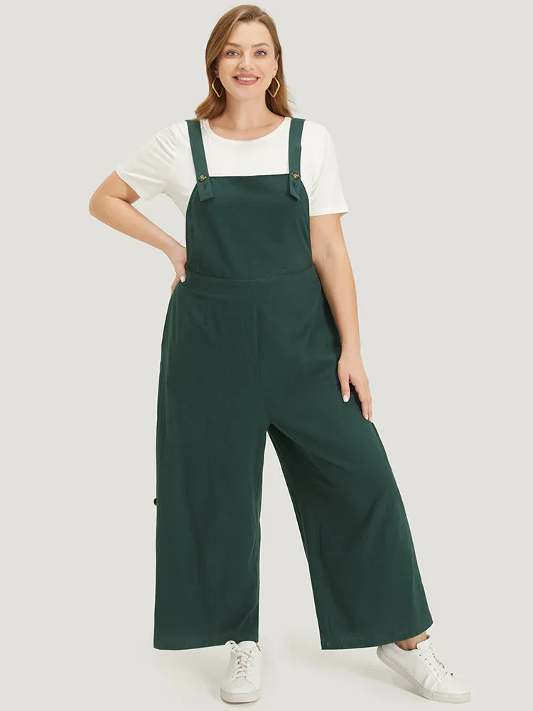 Solid Button Detail Pocket Adjustable Straps Cami Jumpsuit sold by Bloomchic product image thumbnail 3