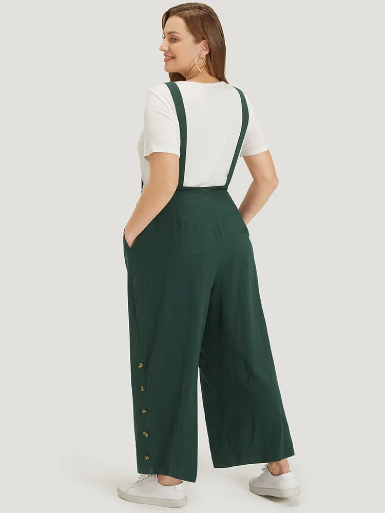 Solid Button Detail Pocket Adjustable Straps Cami Jumpsuit sold by Bloomchic product image thumbnail 4