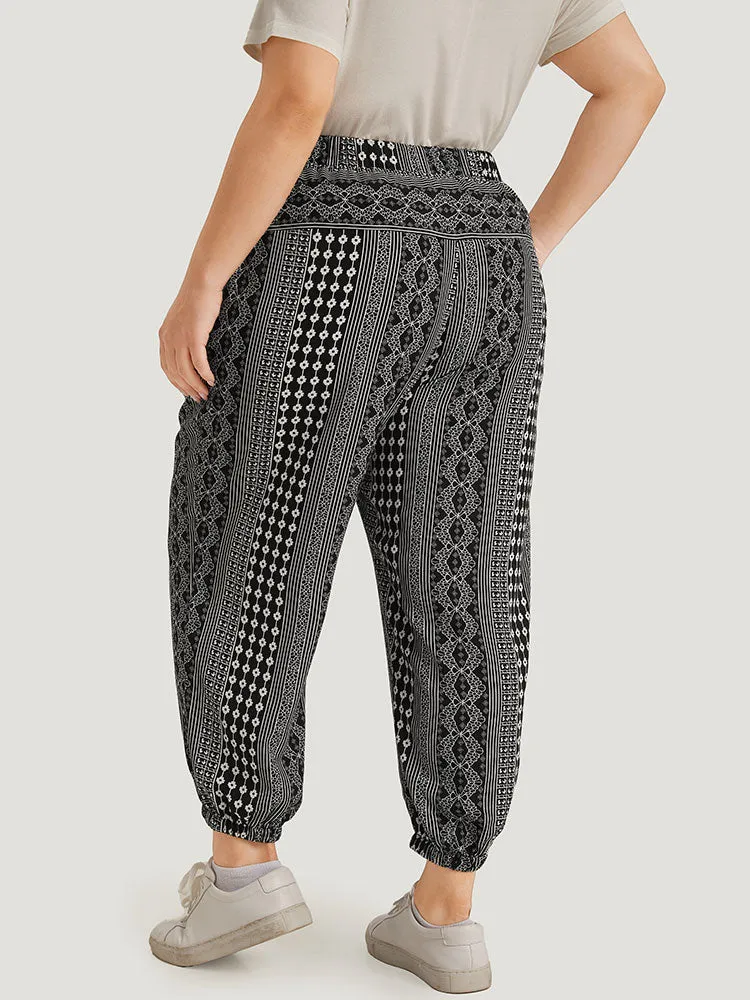 Moroccan Print Pocket Elastic Waist Ties Pants sold by Bloomchic product image thumbnail 5