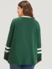 Striped Contrast V Neck Sweatshirt sold by Bloomchic