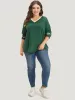 Striped Contrast V Neck Sweatshirt sold by Bloomchic