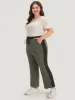 Contrast Pocket Drawstring Bootcut High Rise Sweatpants sold by Bloomchic