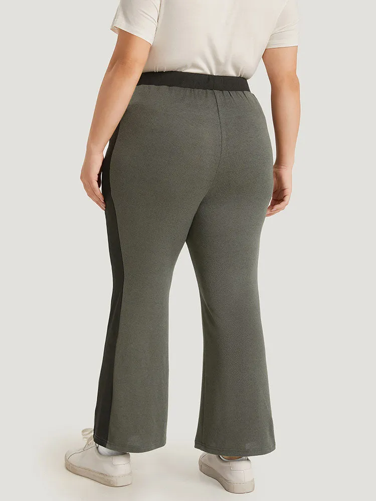 Contrast Pocket Drawstring Bootcut High Rise Sweatpants sold by Bloomchic product image thumbnail 4