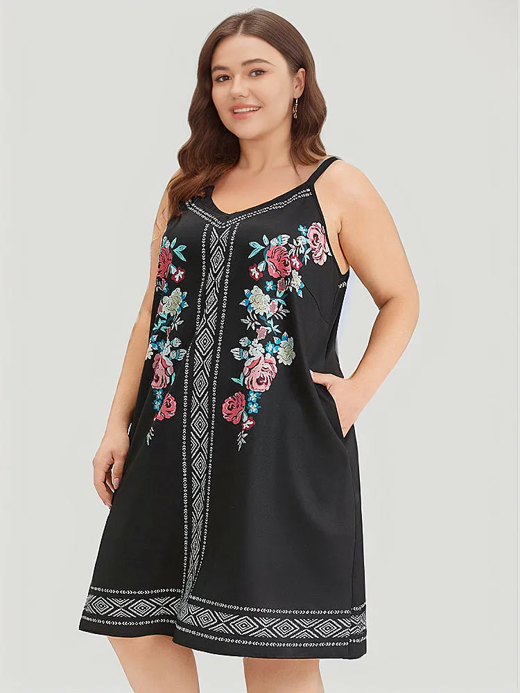 Boho Print Pocket Cami Knee Dress sold by Bloomchic product image thumbnail 3