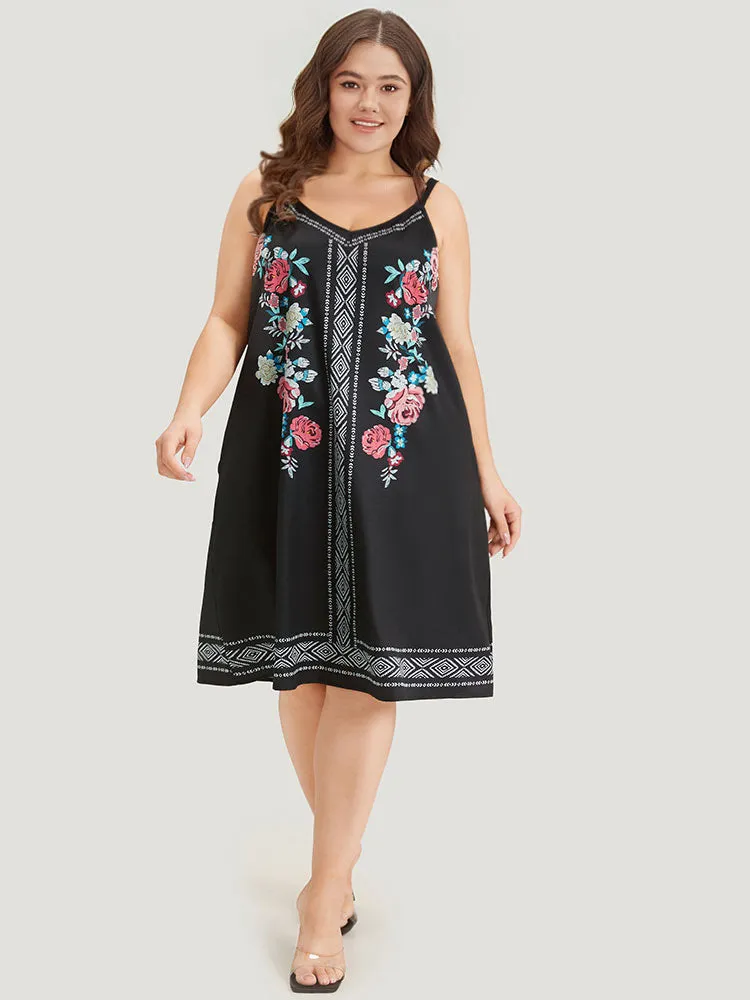 Boho Print Pocket Cami Knee Dress sold by Bloomchic product image thumbnail 4