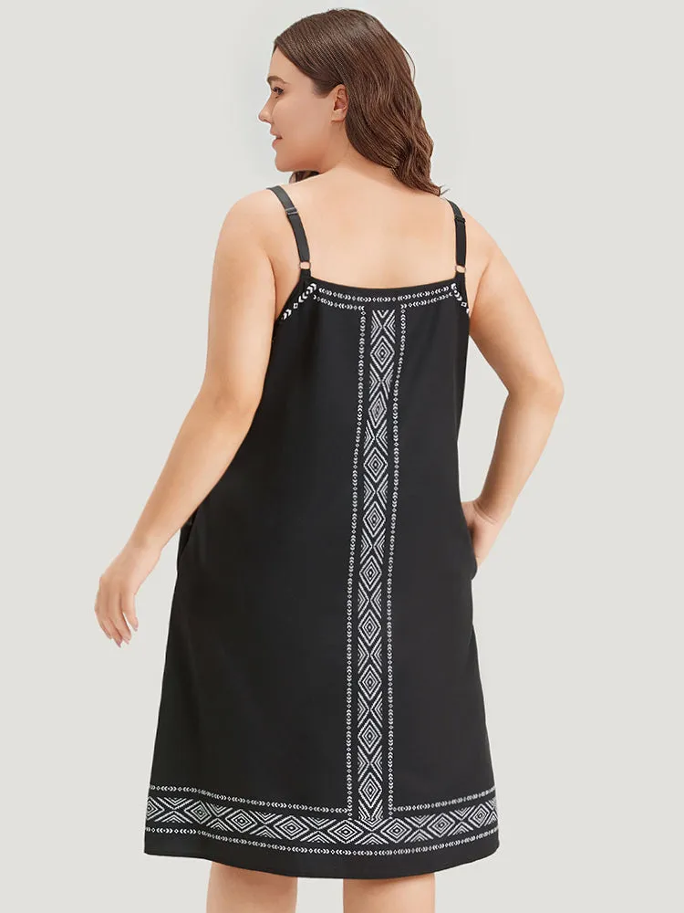 Boho Print Pocket Cami Knee Dress sold by Bloomchic product image thumbnail 5