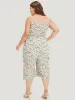 Ditsy Floral Ruffle Trim Pocket Wrap Cami Jumpsuit sold by Bloomchic