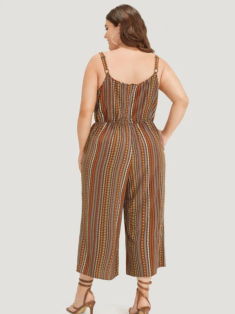 Bandana Print Pocket Adjustable Straps Wrap Cami Jumpsuit sold by Bloomchic product image thumbnail 4