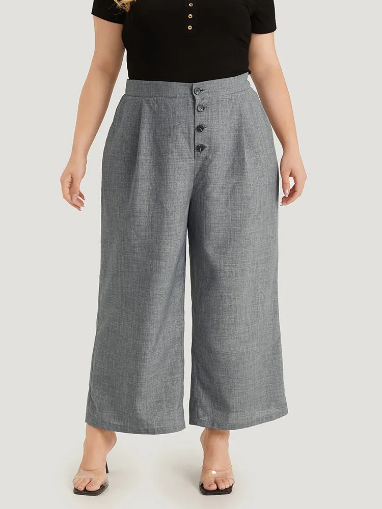 Plain Pocket Button Detail Pleated Pants sold by Bloomchic product image thumbnail 3