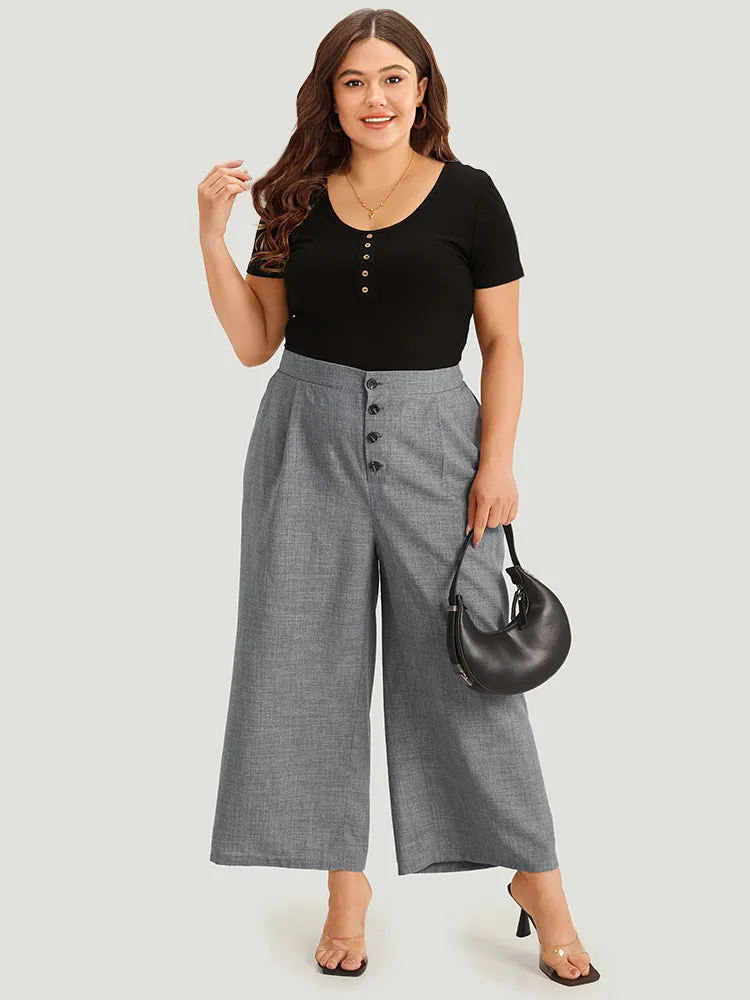 Plain Pocket Button Detail Pleated Pants sold by Bloomchic product image thumbnail 4