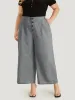 Plain Pocket Button Detail Pleated Pants sold by Bloomchic