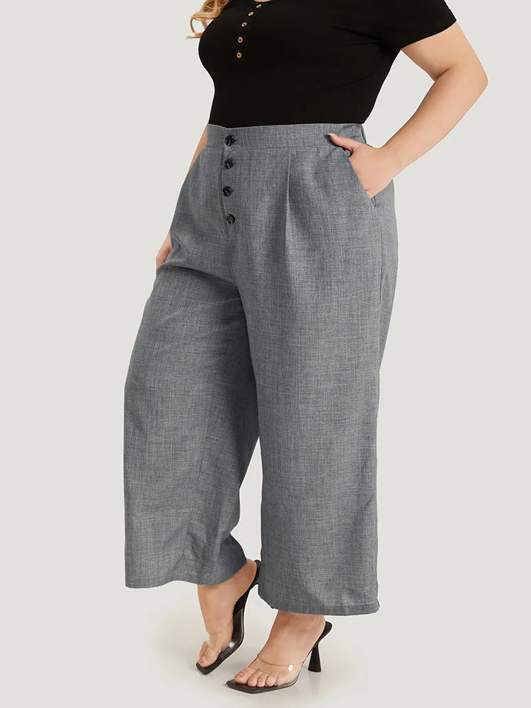 Plain Pocket Button Detail Pleated Pants sold by Bloomchic product image thumbnail 2