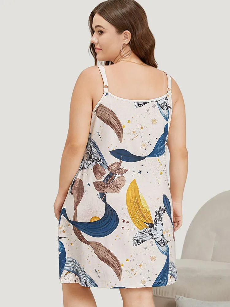 Natural Graphic Pocket Cami Sleep Dress sold by Bloomchic product image thumbnail 2