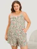 Floral Print Ruffle Trim Tiered Sleep Cami Top sold by Bloomchic