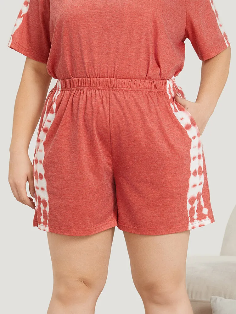 Tie Dye Pocket Elastic Waist Sleep Shorts sold by Bloomchic product image thumbnail 4