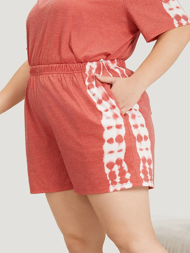 Tie Dye Pocket Elastic Waist Sleep Shorts sold by Bloomchic product image thumbnail 3