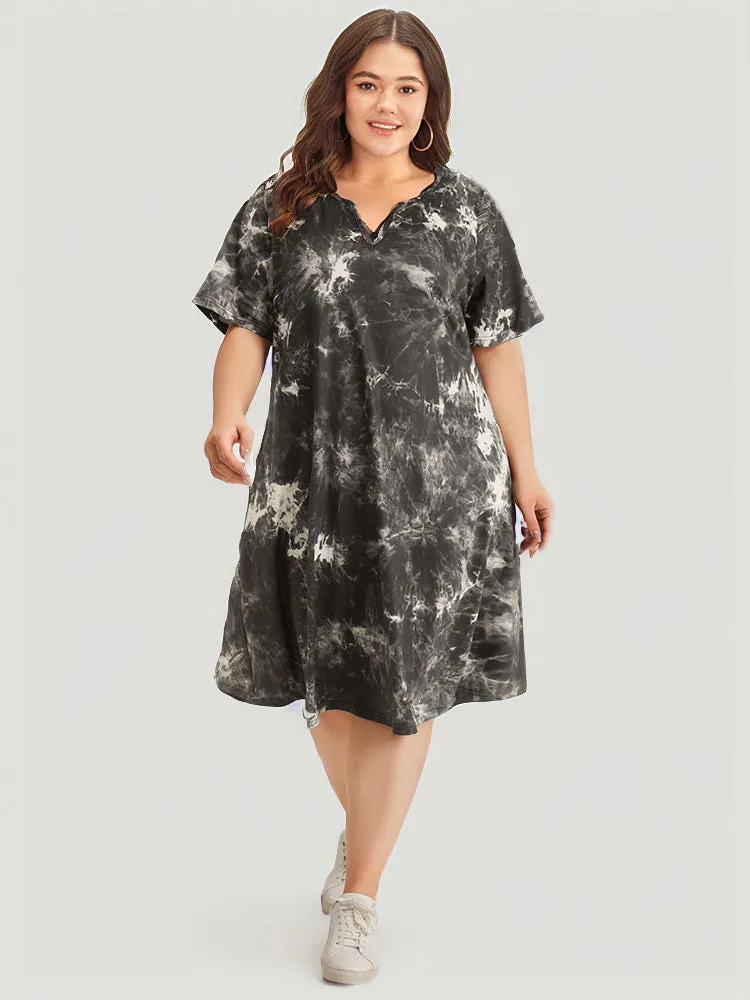 Marble Cut Out Pocket Zipper Midi Dress sold by Bloomchic product image thumbnail 3