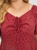 Polka Dot Pocket Drawstring Gathered Puff Sleeve Dress sold by Bloomchic