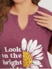 Supersoft Essentials Slogan & Sunflower Print Notched Pocket Dress sold by Bloomchic