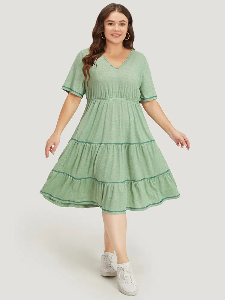 Supersoft Essentials Contrast Layered Elastic Waist A Line Dress sold by Bloomchic product image thumbnail 2