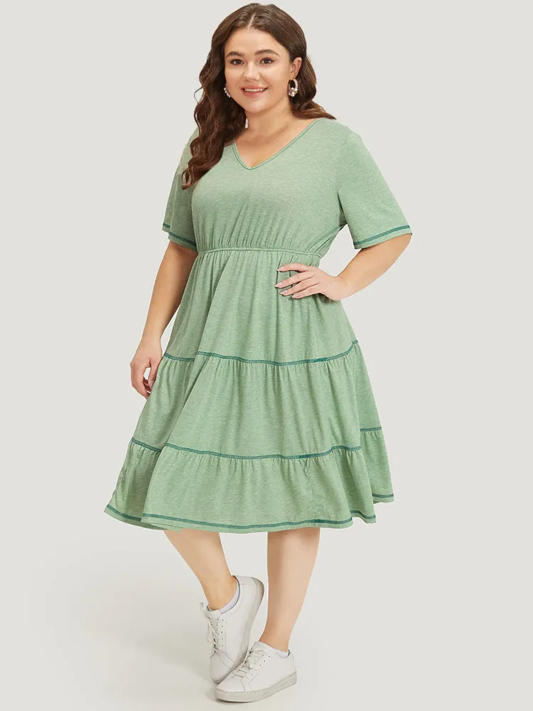 Supersoft Essentials Contrast Layered Elastic Waist A Line Dress sold by Bloomchic product image thumbnail 3