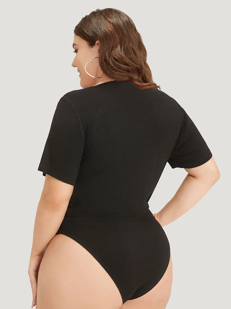 Contrast Lace Patchwork V Neck Bodysuit sold by Bloomchic product image thumbnail 2