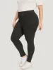 Plain Distressed Roll Hem Skinny Leggings sold by Bloomchic