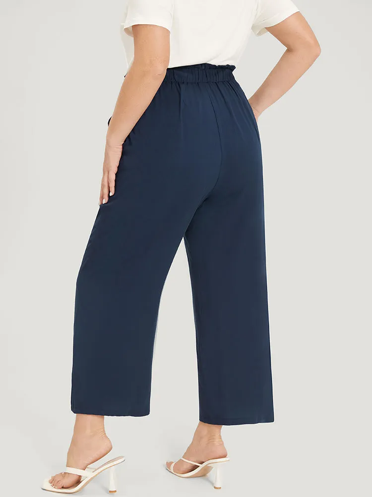Plain Pocket Paperbag Waist Button Detail Pants sold by Bloomchic product image thumbnail 5