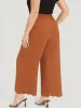 Solid Button Detail Ruched Pocket Scalloped Trim Pants sold by Bloomchic