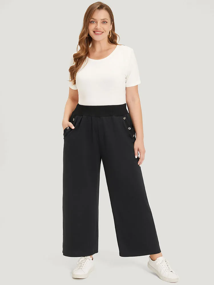 Plain Pocket Button Detail High Rise Sweatpants sold by Bloomchic product image thumbnail 5