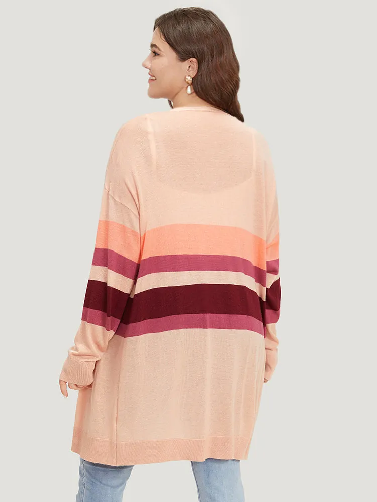 Supersoft Essentials Colorblock Open Front Tunic Pocket Cardigan sold by Bloomchic product image thumbnail 2
