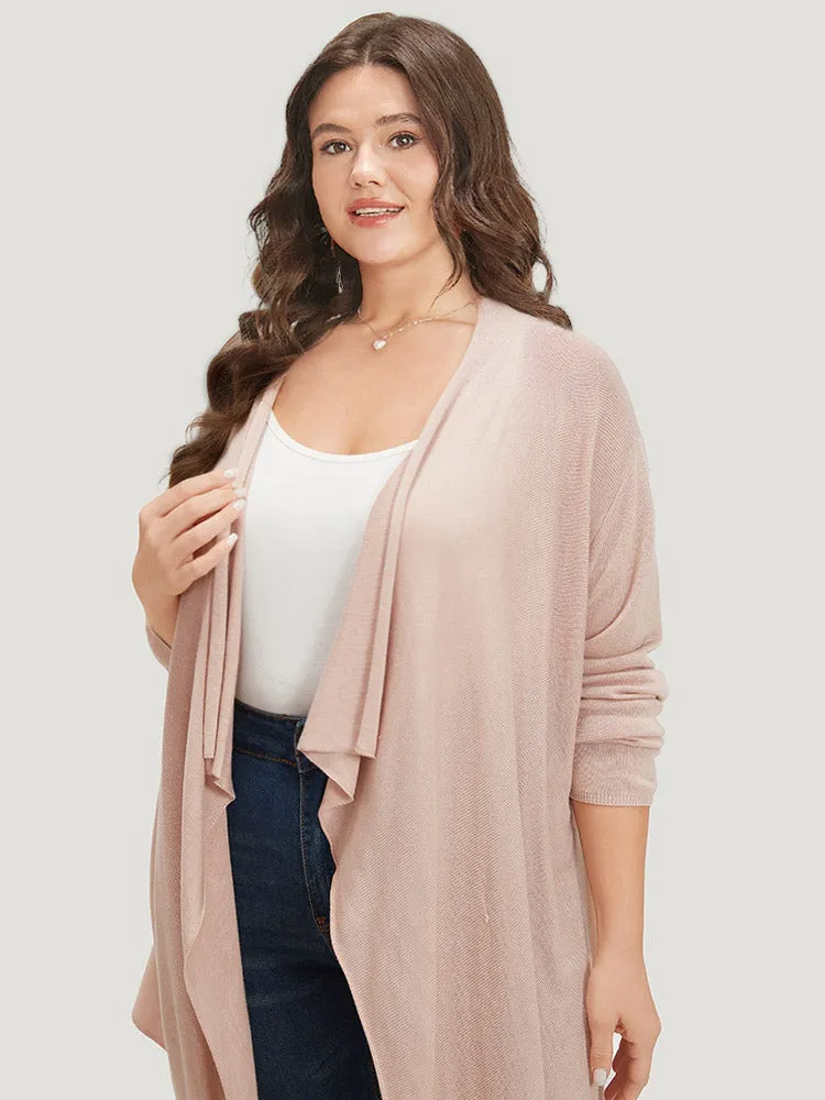 Supersoft Essentials Solid Asymmetrical Hem Lapel Collar Cardigan sold by Bloomchic product image thumbnail 3