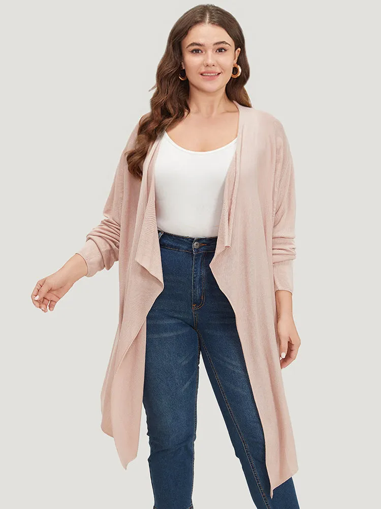 Supersoft Essentials Solid Asymmetrical Hem Lapel Collar Cardigan sold by Bloomchic product image thumbnail 5