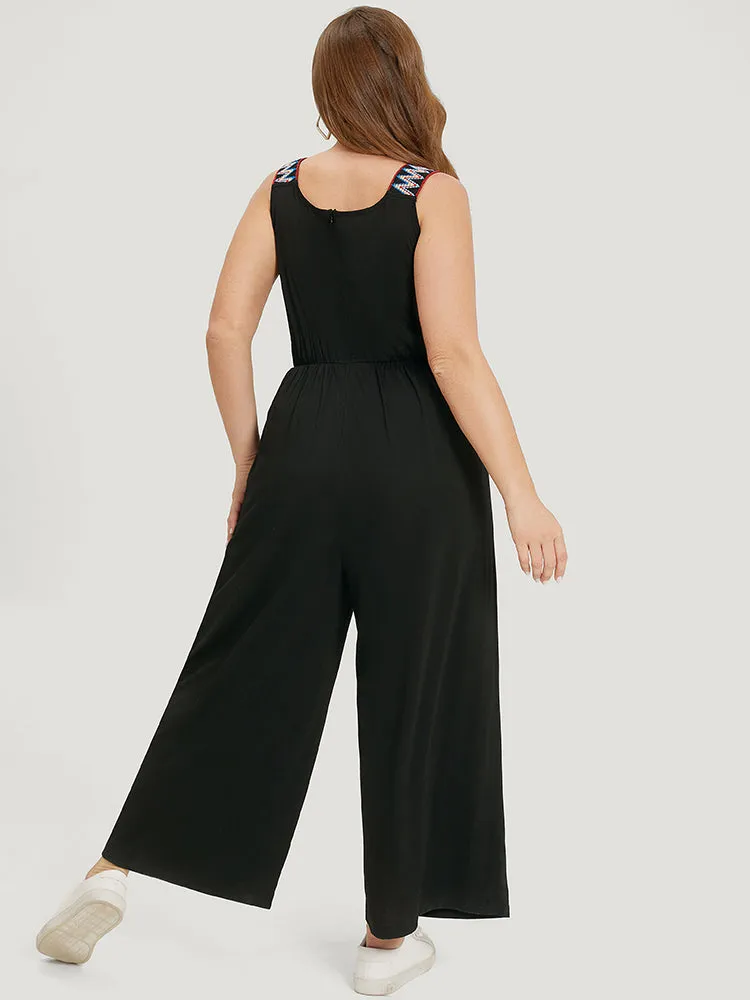 Contrast Trim Pocket Patchwork Cami Jumpsuit sold by Bloomchic product image thumbnail 5