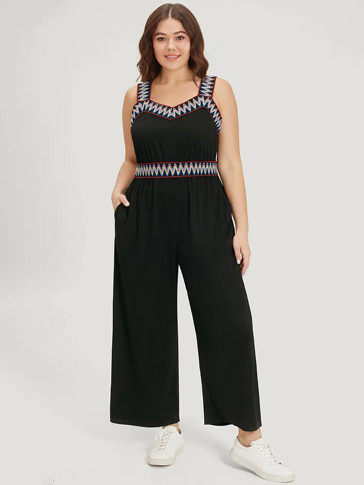 Contrast Trim Pocket Patchwork Cami Jumpsuit sold by Bloomchic product image thumbnail 2
