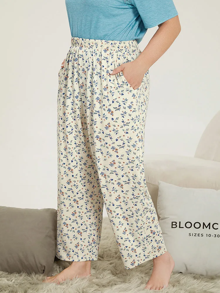 Ditsy Floral Pocket Elastic Waist Sleep Pants sold by Bloomchic product image thumbnail 3