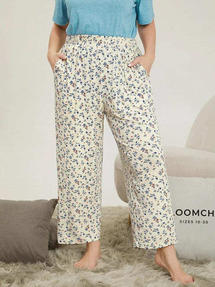 Ditsy Floral Pocket Elastic Waist Sleep Pants sold by Bloomchic
