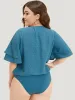 Polka Dot V Neck Ruffle Layered Sleeve Bodysuit sold by Bloomchic