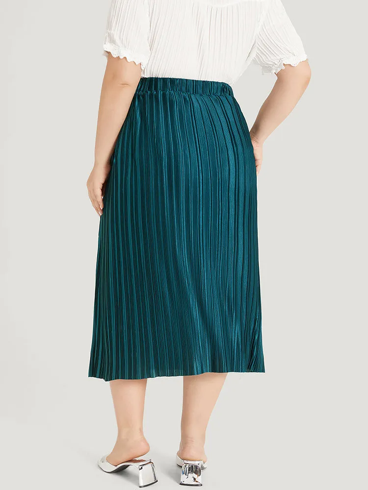 Solid Plisse Pleated Elastic Waist Skirt sold by Bloomchic product image thumbnail 5
