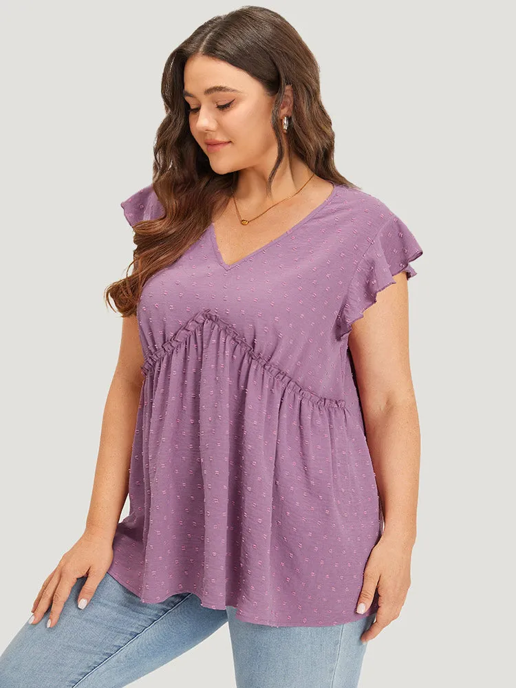 Polka Dot V Neck Ruffles Tassel Trim Tank Top sold by Bloomchic product image thumbnail 5