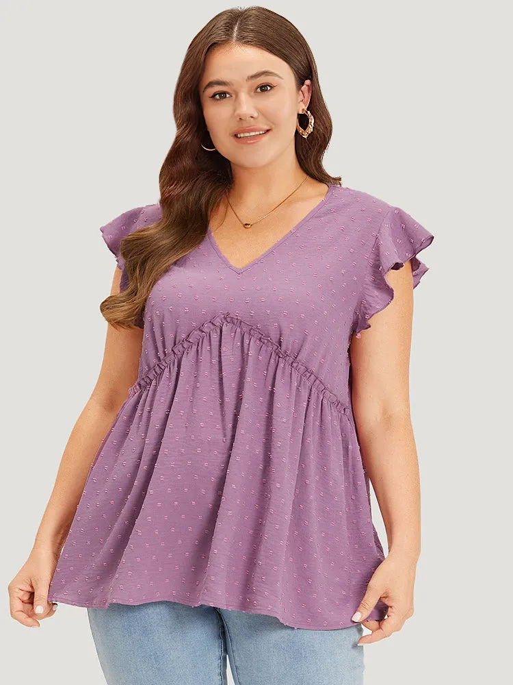 Polka Dot V Neck Ruffles Tassel Trim Tank Top sold by Bloomchic product image thumbnail 3