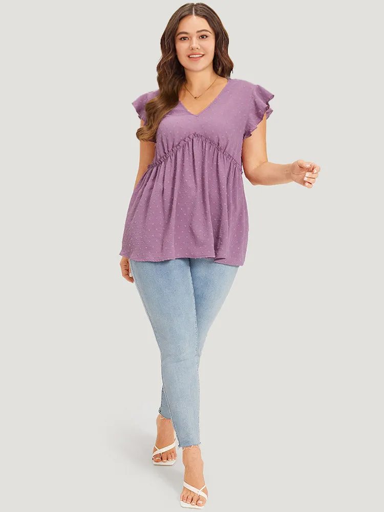 Polka Dot V Neck Ruffles Tassel Trim Tank Top sold by Bloomchic product image thumbnail 4