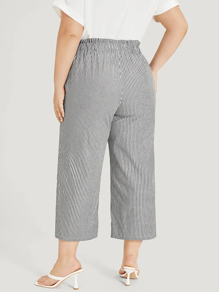Striped Pocket Button Detail Paperbag Waist Pants sold by Bloomchic product image thumbnail 5