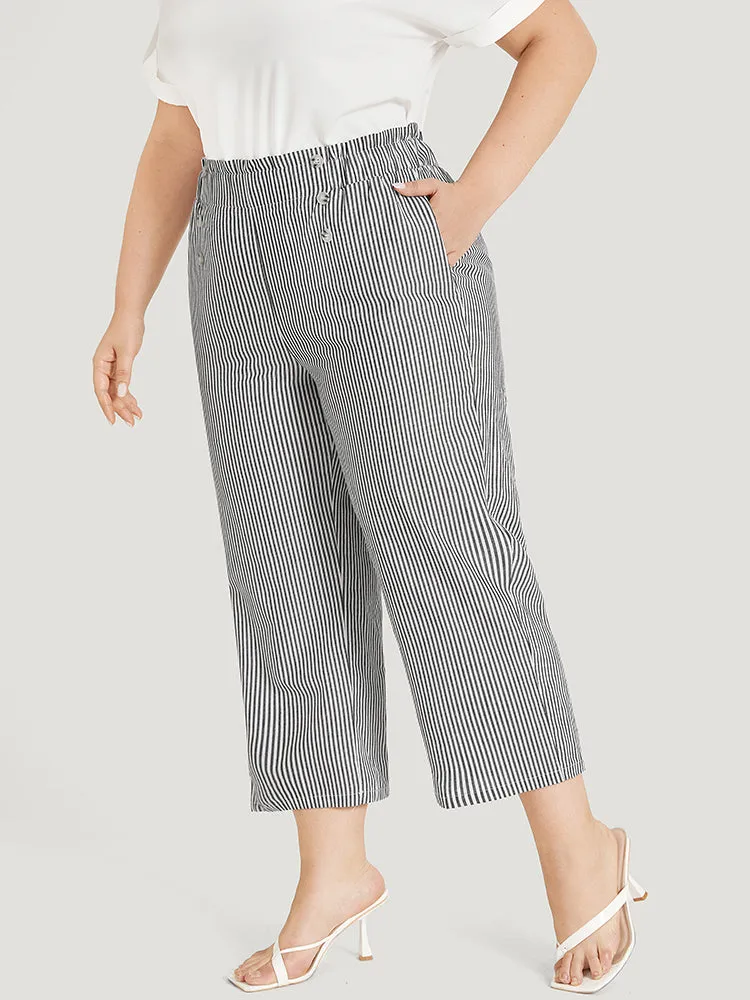 Striped Pocket Button Detail Paperbag Waist Pants sold by Bloomchic product image thumbnail 2