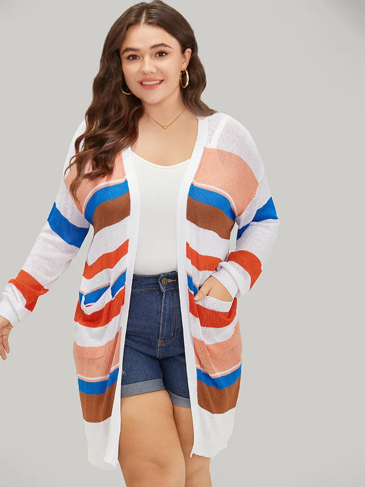 Colorblock Contrast Pocket Tunic Open Front Cardigan sold by Bloomchic product image thumbnail 3