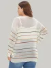 Rainbow Striped Mesh Lightweight Pullover sold by Bloomchic